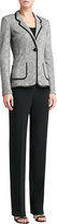 Thumbnail for your product : St. John Prince of Wales Plaid Knit Blazer with Pockets & Leather Accents