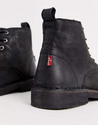 Levi's Levis Track lace up boots in black