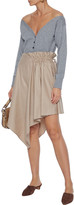 Thumbnail for your product : ADEAM Asymmetric Gathered Shantung Mini Skirt