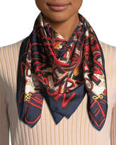 Thumbnail for your product : Burberry Graffiti Logo Square Silk Scarf