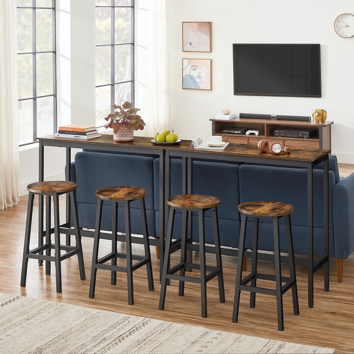 VASAGLE Bar Table and Chairs Set, Kitchen Bar Table with Bar Stools Set