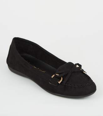 New Look Wide Fit Bow Front Loafers