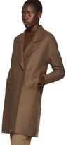 Thumbnail for your product : Harris Wharf London Brown Pressed Wool Fitted Sleeves Coat