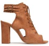 Thumbnail for your product : Alexandre Birman Lace-up Cutout Suede Sandals