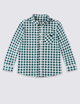Marks and Spencer Easy Dressing Pure Cotton Checked Shirt (3 Months - 7 Years)