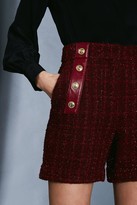 Thumbnail for your product : Karen Millen Sparkle Tweed Button Detail Short