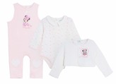 Thumbnail for your product : Disney Minnie Mouse Baby Girls 3 Piece Gift Set Dungarees + Bodyvest + Cardigan Pink 18 Months