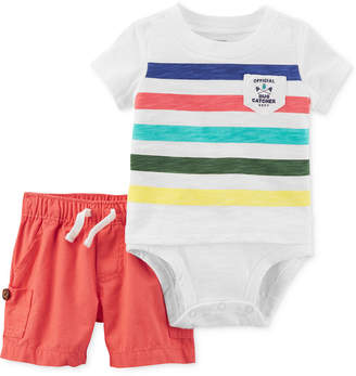 Carter's 2-Pc. Striped Cotton Bodysuit and Shorts Set, Baby Boys