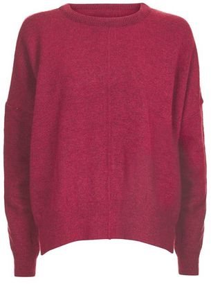 Tall zip side crew neck knitted jumper