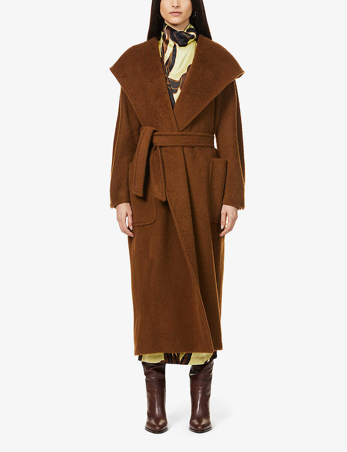 Max Mara Gentile wrap-front camel-wool coat - ShopStyle