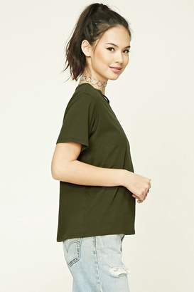 Forever 21 Ripped Collar Tee