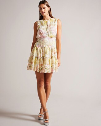 Ted Baker Poliyaa Button Up Peony Print Mini Dress - ShopStyle