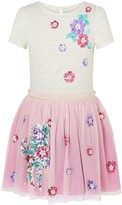 Thumbnail for your product : Monsoon Girls Disco Floral Unicorn Dress - Oatmeal