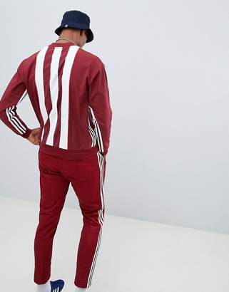 adidas Authentic Stripe Sweat In Red DH3836