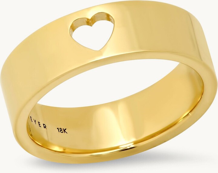 Jennifer Meyer Wide Ellen Band With Heart Cutout Yellow Gold 6.5