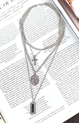 Eclat Hallelujah Layered Necklace Silver