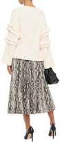 Thumbnail for your product : Philosophy di Lorenzo Serafini Ruffle-trimmed Ribbed Cotton-blend Sweater