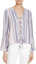 Thumbnail for your product : Vintage Havana Lace Up Bell Sleeve Top