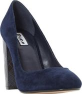 Thumbnail for your product : Dune Anniston embossed-heel suede courts