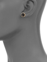 Thumbnail for your product : Suzanne Kalan Black Night Quartz, White Sapphire & 14K Yellow Gold Round Stud Earrings