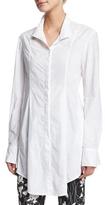 Thumbnail for your product : Donna Karan Long-Sleeve Button-Front Tunic, White