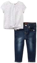 Thumbnail for your product : 7 For All Mankind Tie-Front Tee & Skinny Jean (Baby Girls)