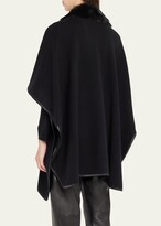 Thumbnail for your product : Sofia Cashmere Shearling Collar Cashmere Cape