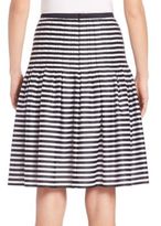 Thumbnail for your product : Akris Punto Striped Pleated Cotton Skirt