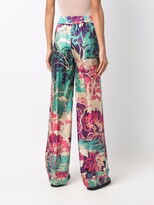 Thumbnail for your product : RED Valentino Forest-Print Silk Trousers