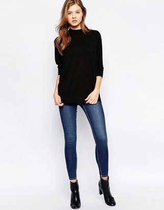 B.young High Neck 3/4 Sleeve Top