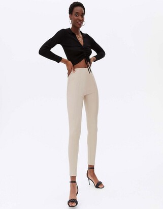 New Look faux leather legging in cream - ShopStyle