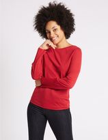 Thumbnail for your product : Marks and Spencer Pleat Detail Round Neck Long Sleeve T-Shirt