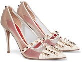 Thumbnail for your product : Valentino Garavani Rockstud Alcove embellished mesh pumps