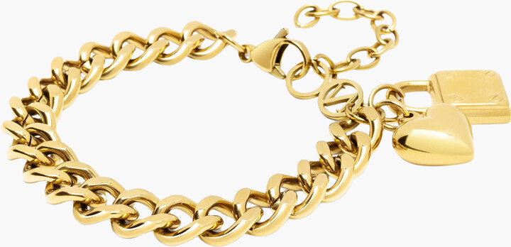 Nialaya Gold Cuban Charm Bracelet