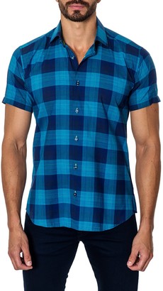 Jared Lang Short Sleeve Plaid Semi-Fitted Shirt