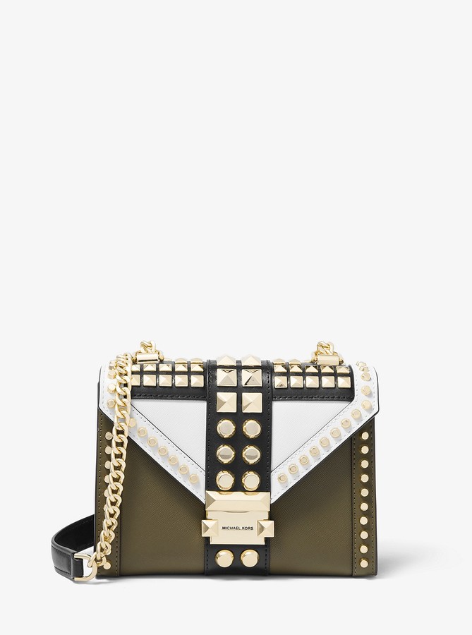michael michael kors whitney tricolor quilted leather shoulder bag