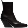 Ann Demeulemeester-ann demeulemeester black 100 leather wedge ankle boots