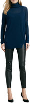 Thumbnail for your product : Vince Zipper-Cuff Cropped Leather Leggings