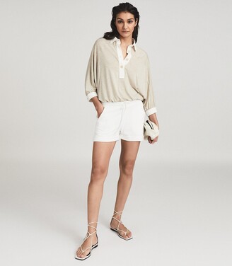 Reiss Annie - Loungewear Jersey Shorts in White
