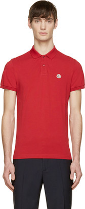 Moncler Red Classic Logo Polo