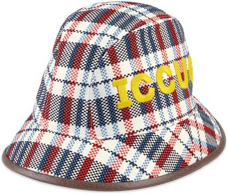 Gucci Check ICCUG fedora with leather