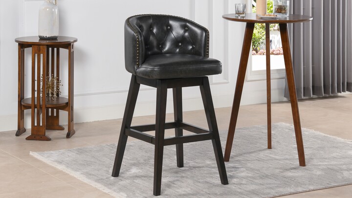 Leather Bar Stools With Backs, Leather Low Back Bar Stools