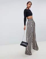 Thumbnail for your product : ASOS Tall DESIGN Tall tailored stripe statement wide leg trousers