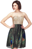 Thumbnail for your product : ﻿Golden Sequin "Bandeau Peacock " Dress