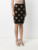 Thumbnail for your product : Moschino Teddy-Pattern Intarsia-Knit Skirt