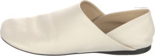 Loewe Leather Flats White Round-Toes Unfortunately due to restrictions this item may not be eligible for shipping in all areas.