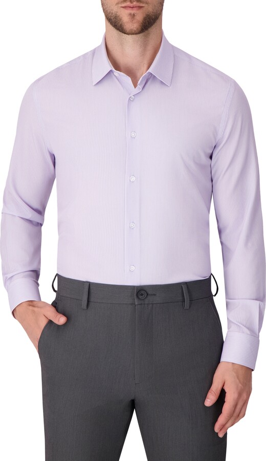 Report Collection Men's 4-Way Geo Print Dress Shirt