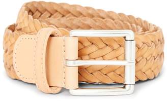 Andersons Leather Woven Belt Cream