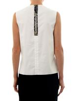 Thumbnail for your product : Helmut Lang Embossed-leather and cotton-blend top