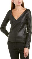 Thumbnail for your product : Theory Fitted Leather Wrap Jacket